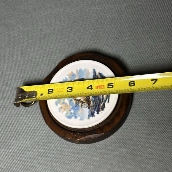 Vintage Jerry Abrams Clipper Ship Wall Plaque Nautical Decor Ceramic Tile & Wood - Picture 5 of 7